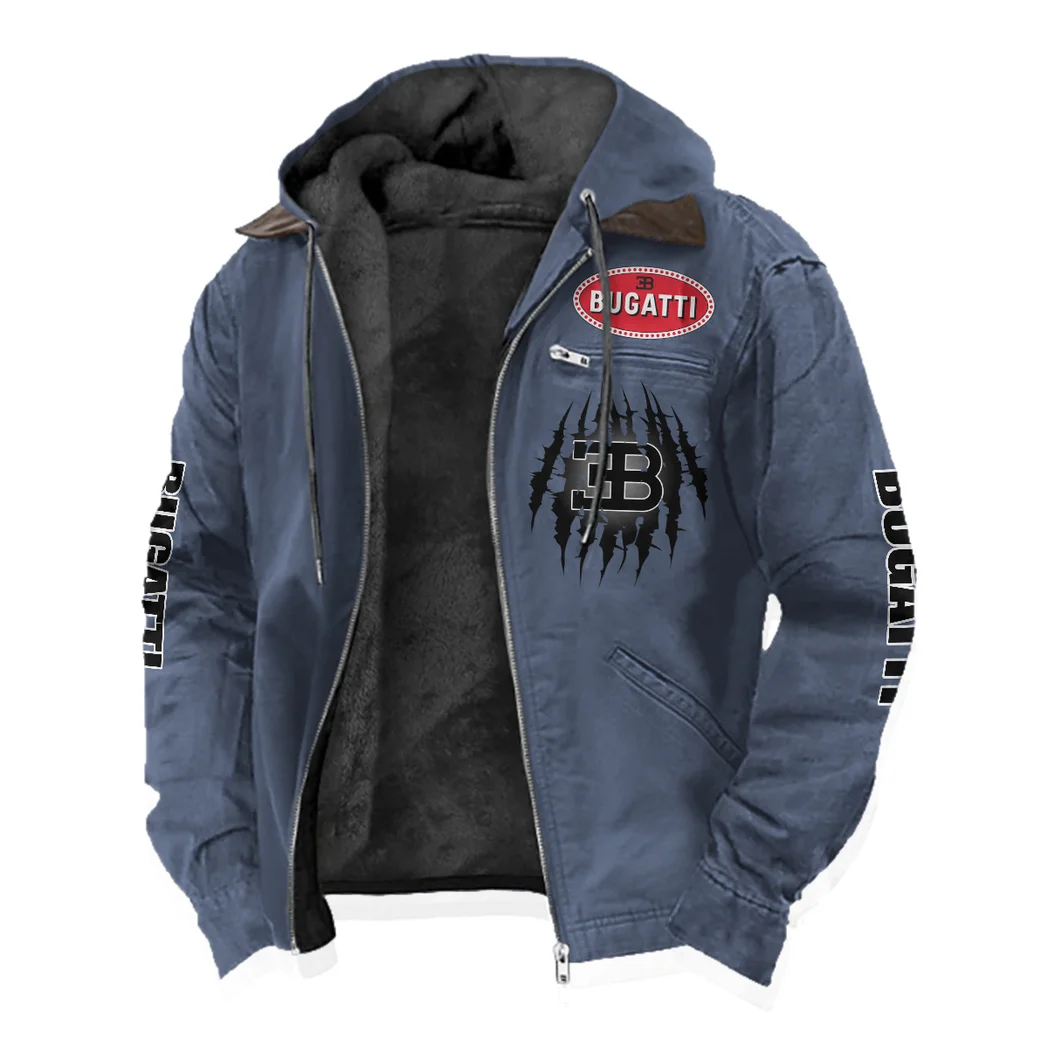 Prestige Coupe Flannel Hoodie, Gearhead Style Hoodie HVN1328BU - Navy Blue - Image 2