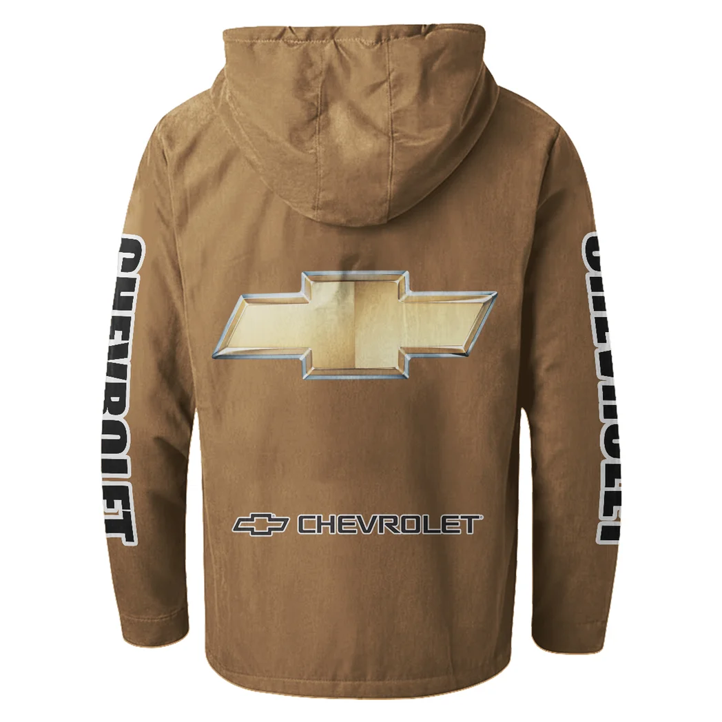 American Pickup Truck Flannel Hoodie, Ride-Ready Hooded Style HVN1328CE - Camel - Image 3