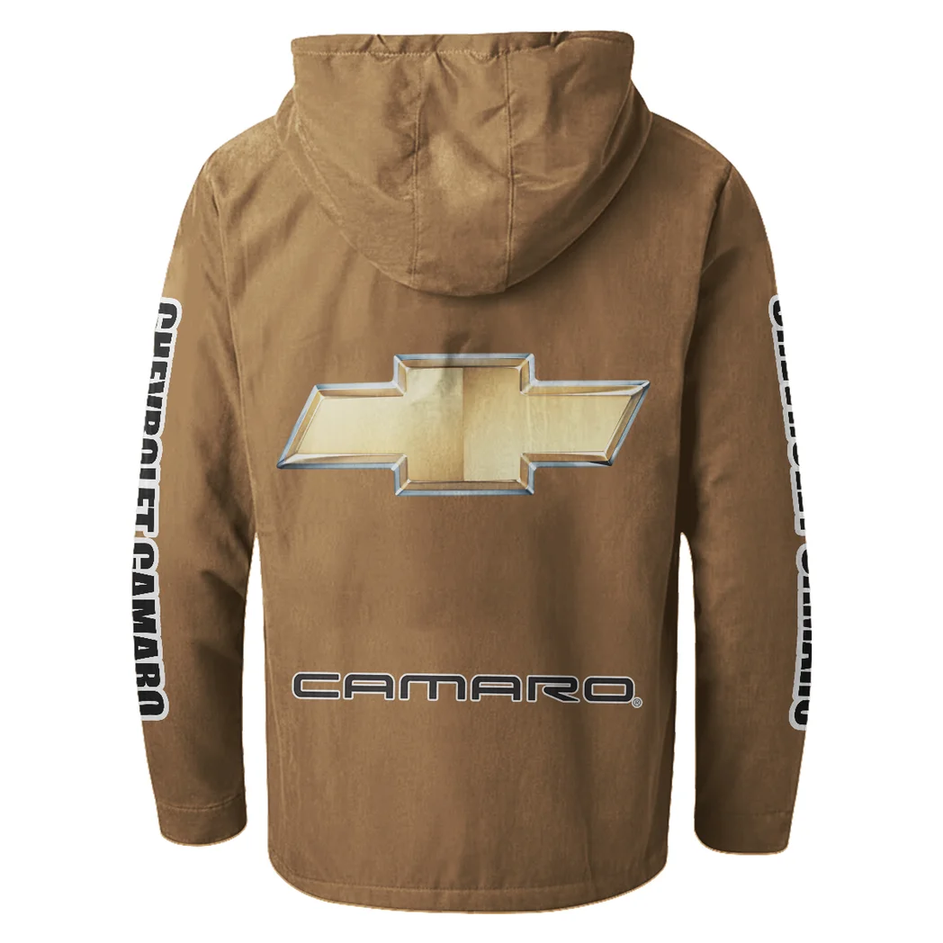 American Pony Car Flannel Hoodie, Everyday Driver Hoodie HVN1328CH - Camel - Image 3
