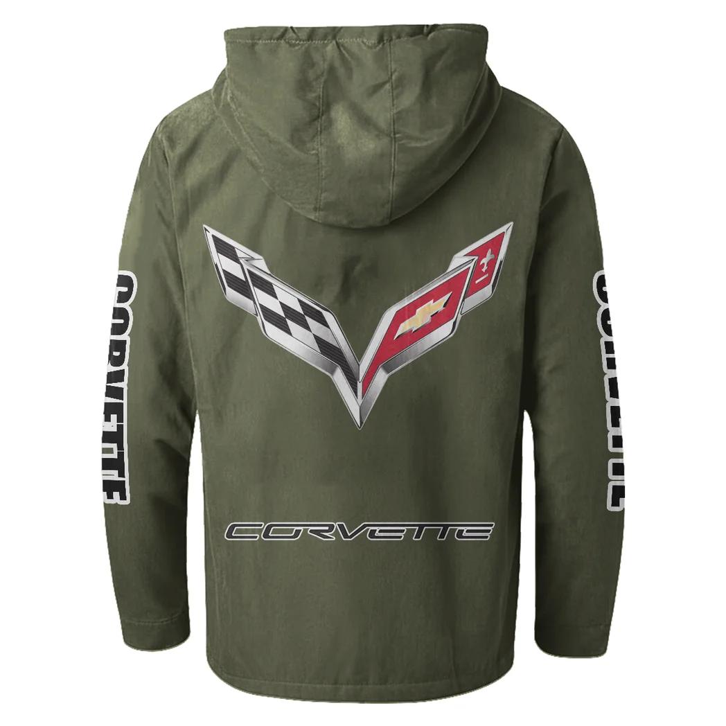 Racing Classic Flannel Hoodie, Biker Spirit Hoodie HVN1328CO - Green - Image 3
