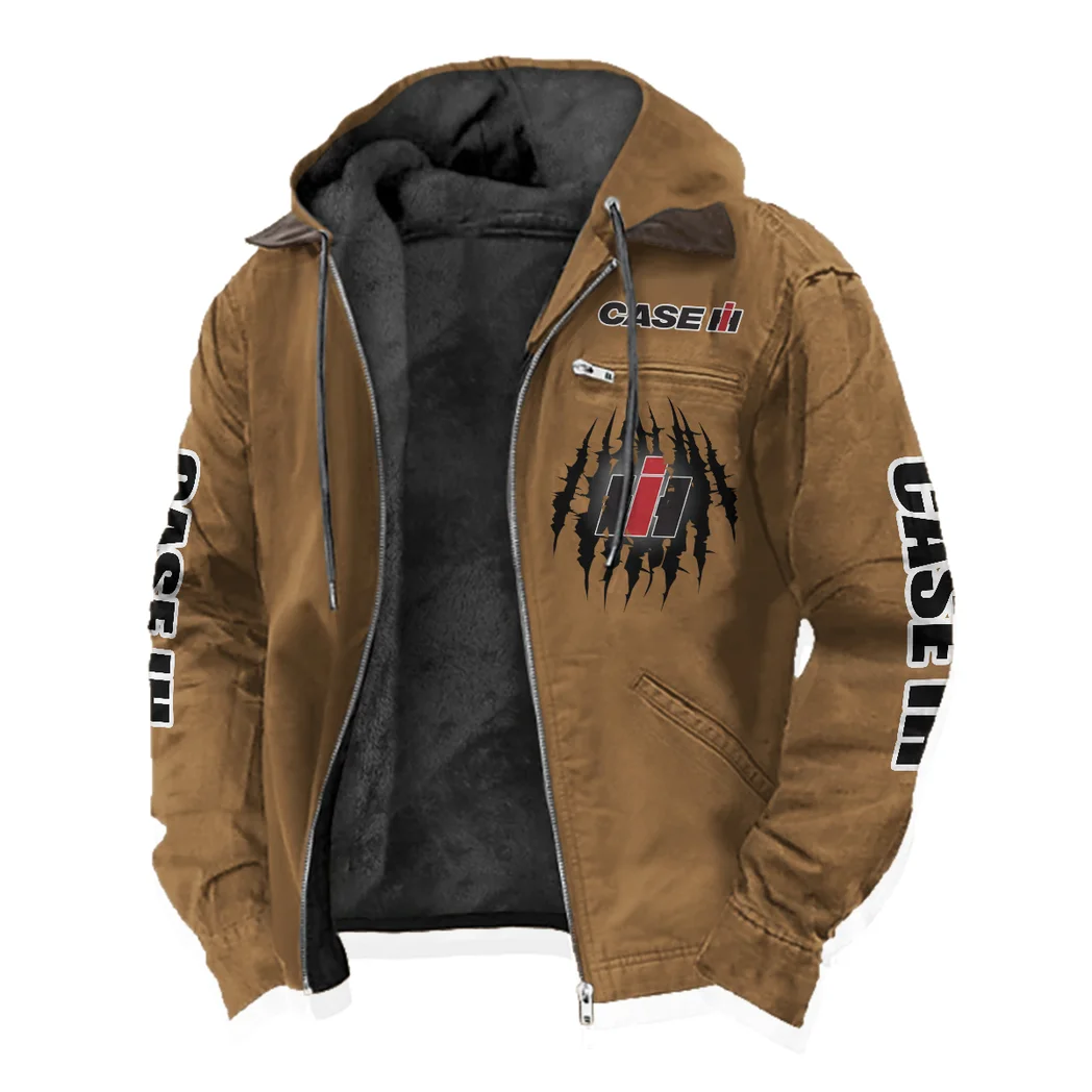 Ranch Tractor Flannel Hoodie, Street-Ready Rider Hoodie HVN1328CS - Camel - Image 2