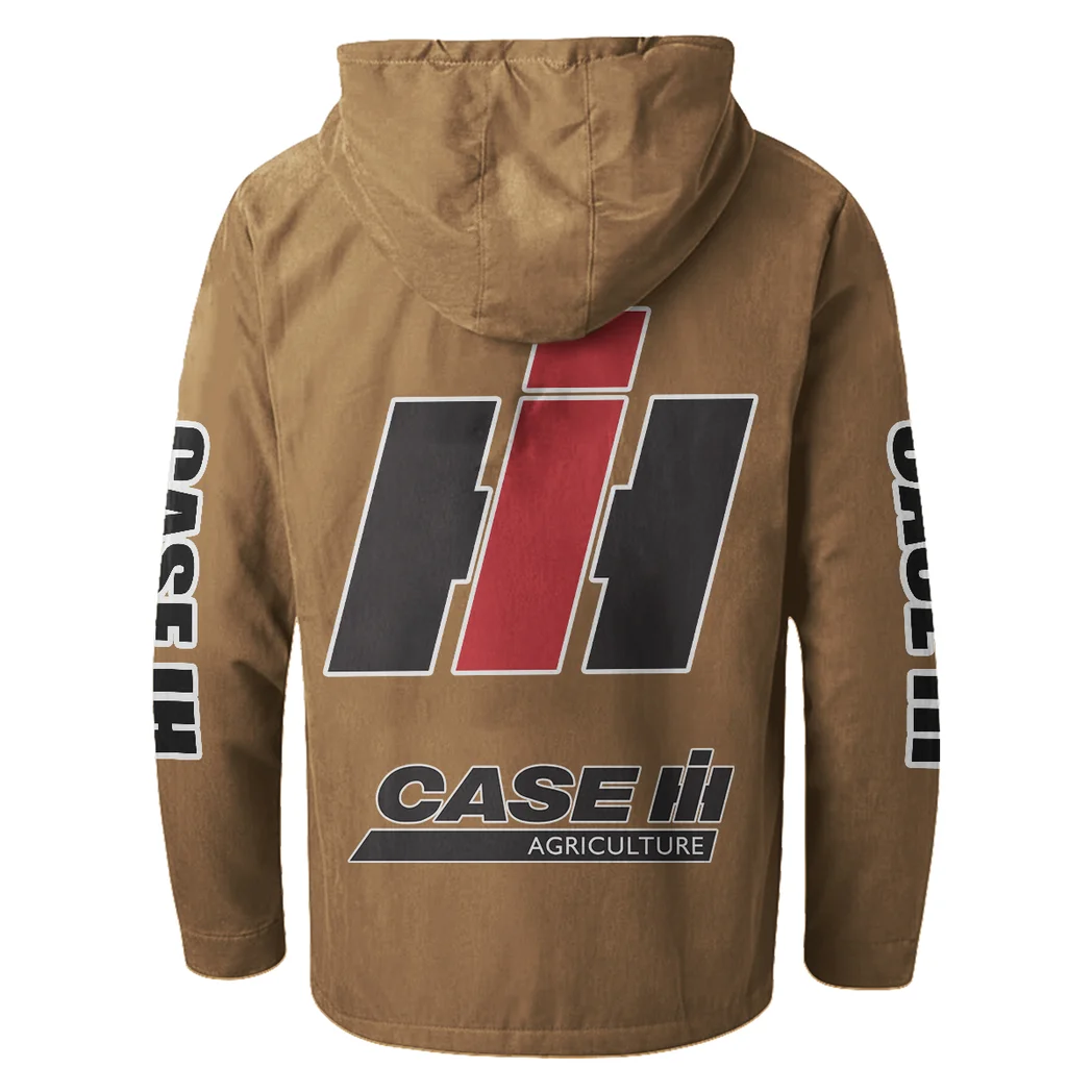 Ranch Tractor Flannel Hoodie, Street-Ready Rider Hoodie HVN1328CS - Camel - Image 3