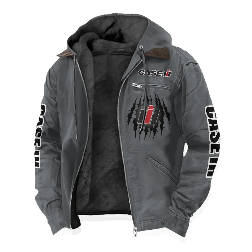 Ranch Tractor Flannel Hoodie, Street-Ready Rider Hoodie HVN1328CS - Gray - Image 2