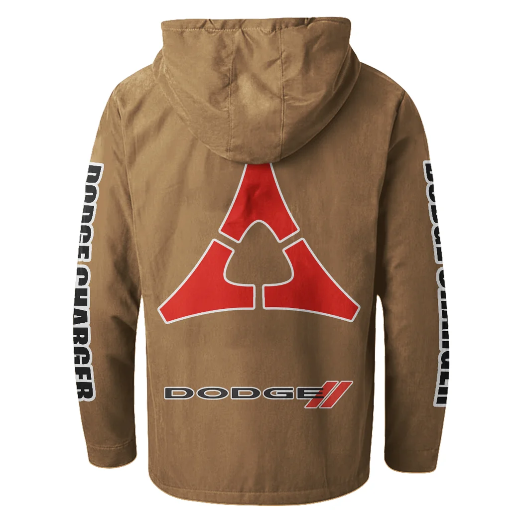 Sporty Four-Door Flannel Hoodie, Driven Style Hoodie HVN1328DC - Camel - Image 3
