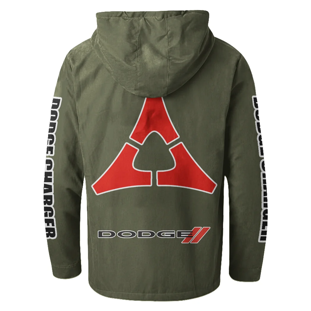 Sporty Four-Door Flannel Hoodie, Driven Style Hoodie HVN1328DC - Green - Image 3