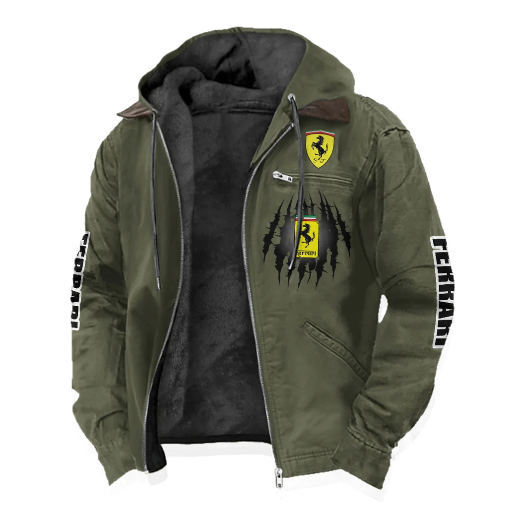 Luxury Speedster Flannel Hoodie, Urban Rider Flannel HVN1328FE - Green - Image 2