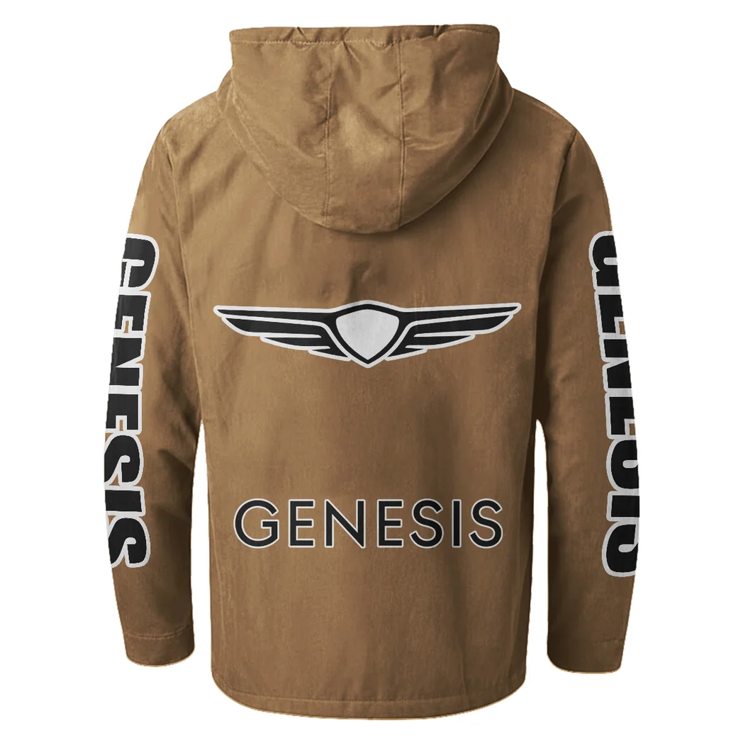Modern Crossover Flannel Hoodie, Rugged Car Fan Hoodie HVN1328GE - Camel - Image 3