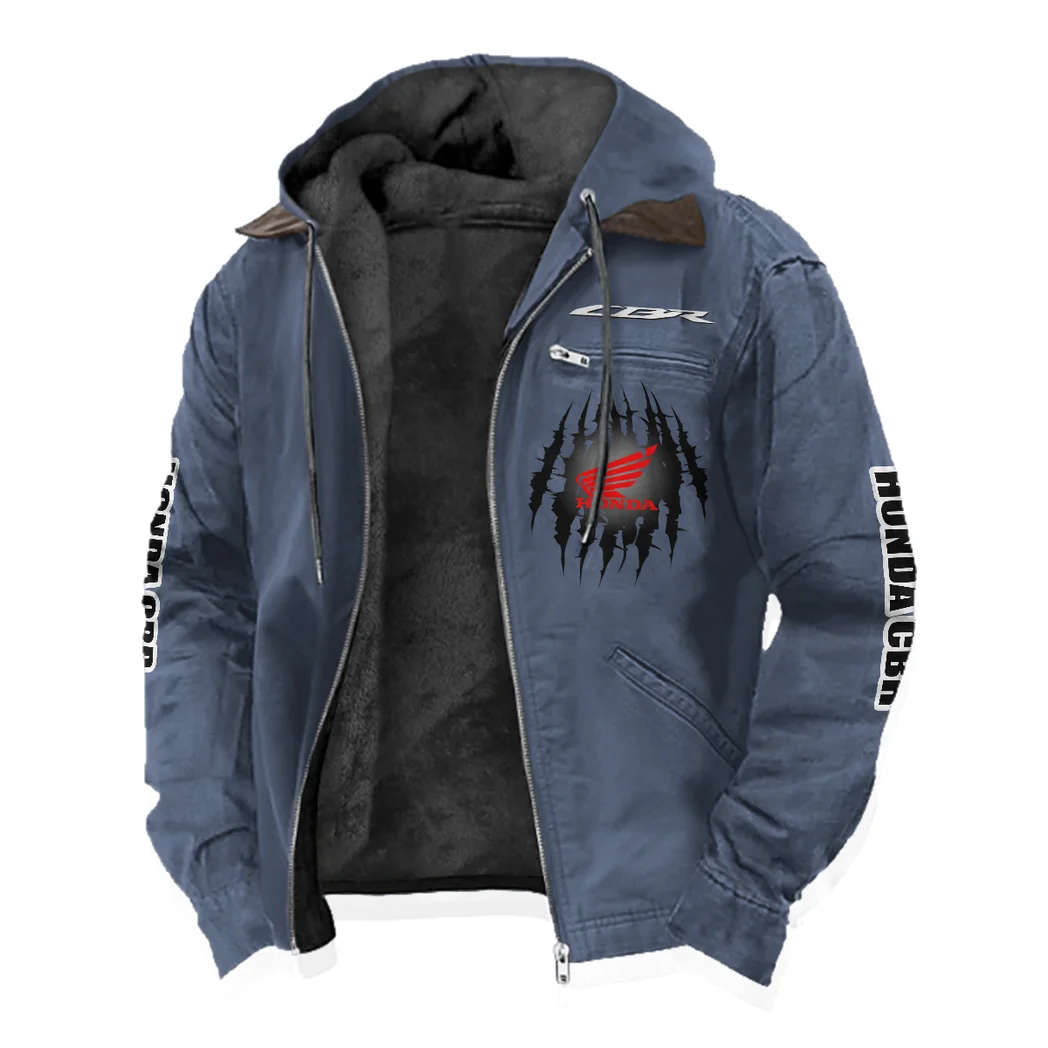 Motion Tough Flannel Hoodie, Road-Ready Flannel Hoodie HVN1328HC - Navy Blue - Image 2