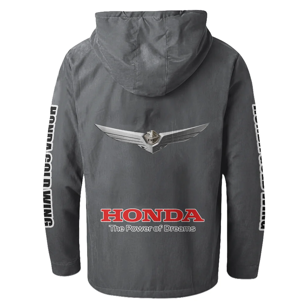 Highway Motorcycle Flannel Hoodie, Rider's Everyday Hoodie HVN1328HG - Gray - Image 3