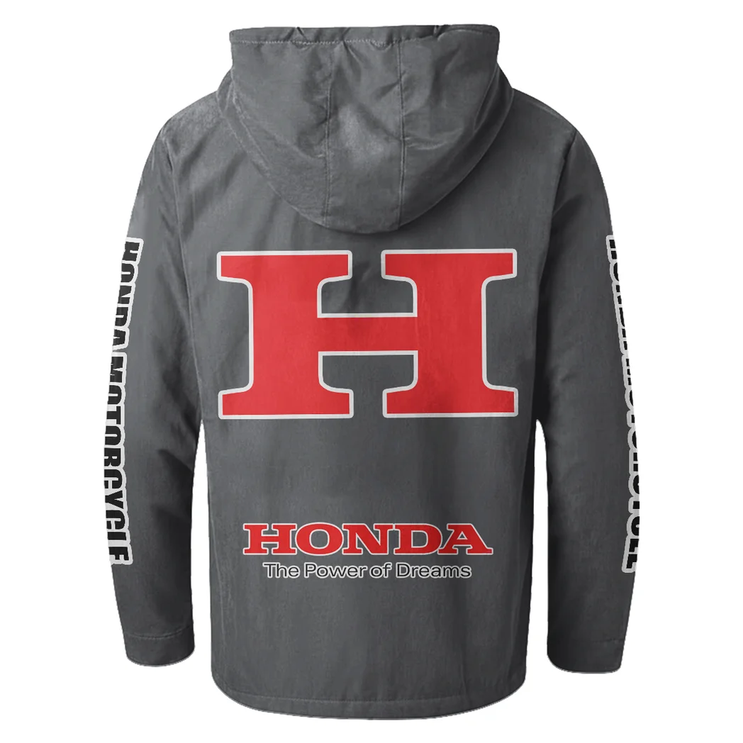 Motorcycle Flannel Hoodie, Streetwear Flannel for Drivers HVN1328HM - Gray - Image 3