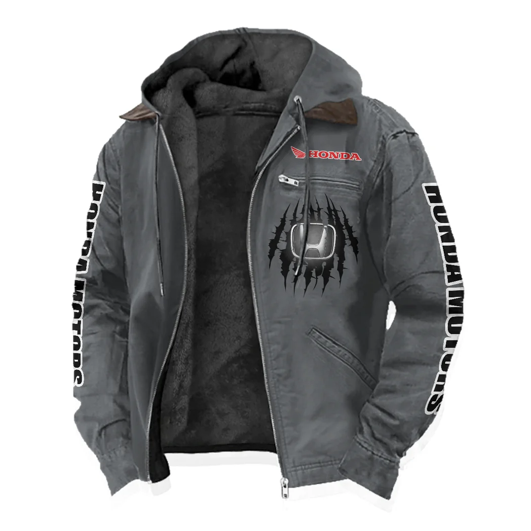 Touring Motorcycle Flannel Hoodie, Custom Car Fan Hoodie HVN1328HM - Gray - Image 2