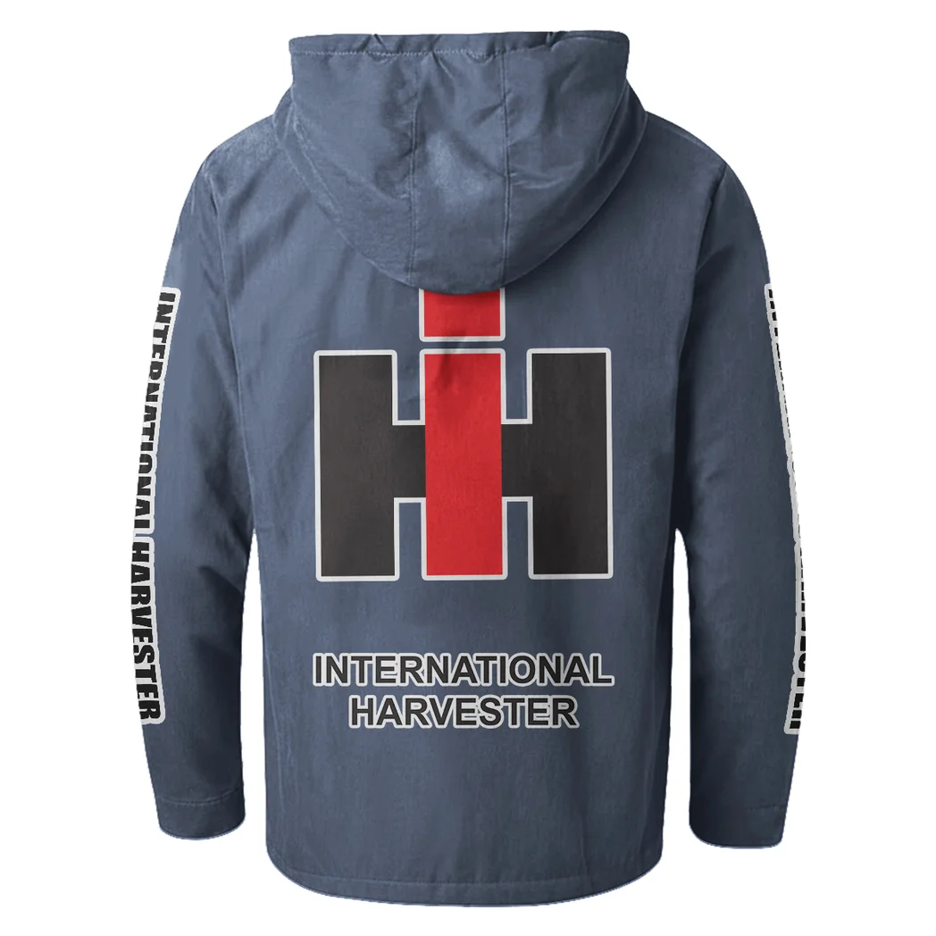 Rural Work Vehicle Flannel Hoodie, Gearhead Style Hoodie HVN1328IH - Navy Blue - Image 3