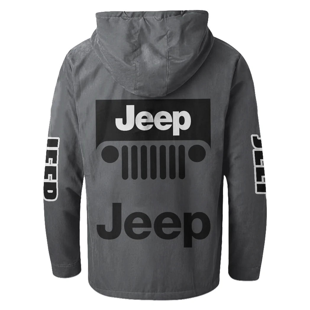 Adventure Utility Vehicle Flannel Hoodie, Ride-Ready Hooded Style HVN1328JE - Gray - Image 3