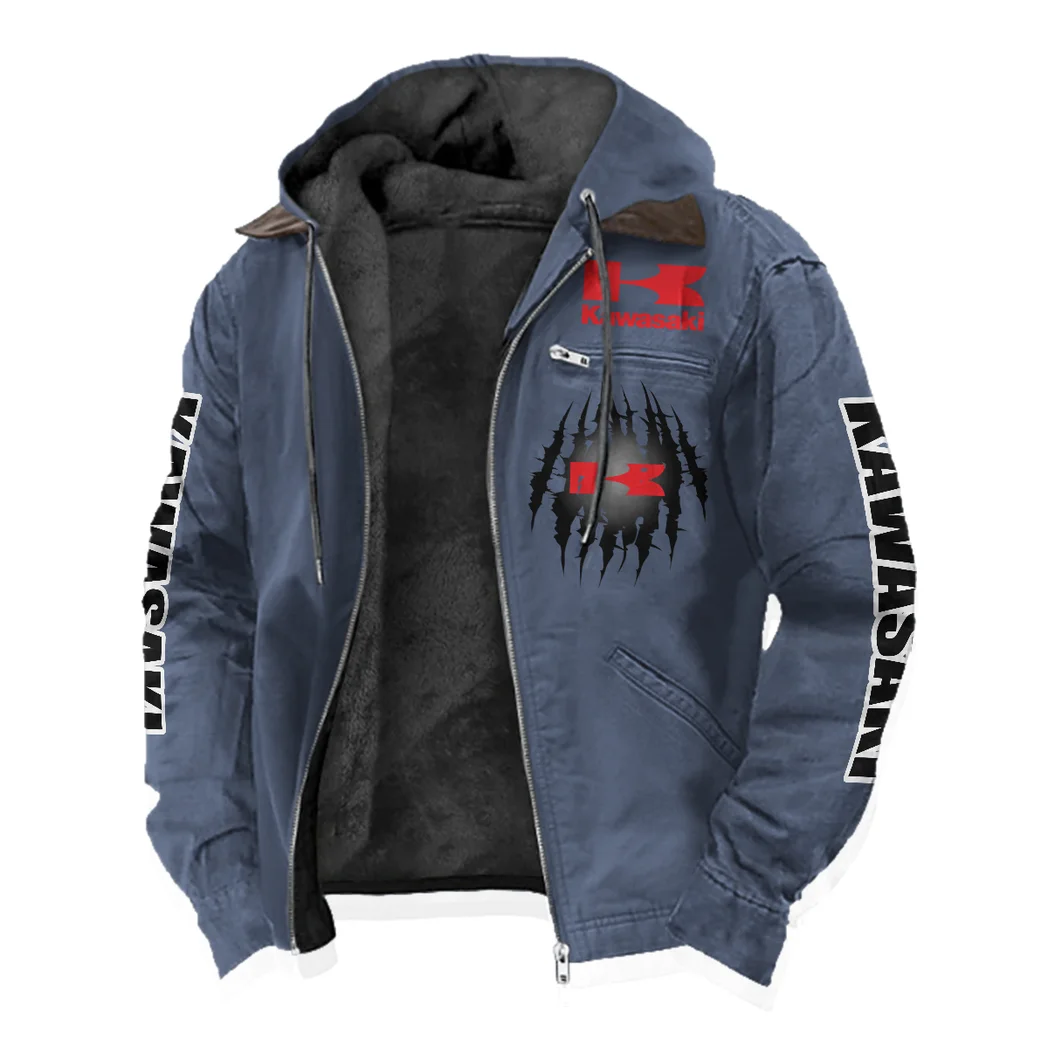Sport Bike Flannel Hoodie, Everyday Driver Hoodie HVN1328KA - Navy Blue - Image 2
