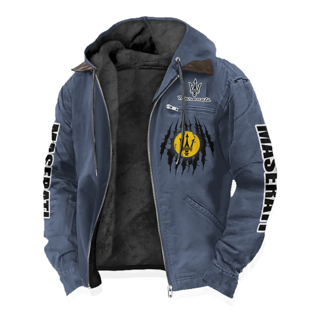 Supercar Flannel Hoodie, Garage-Ready Flannel Shirt HVN1328MA - Navy Blue - Image 2