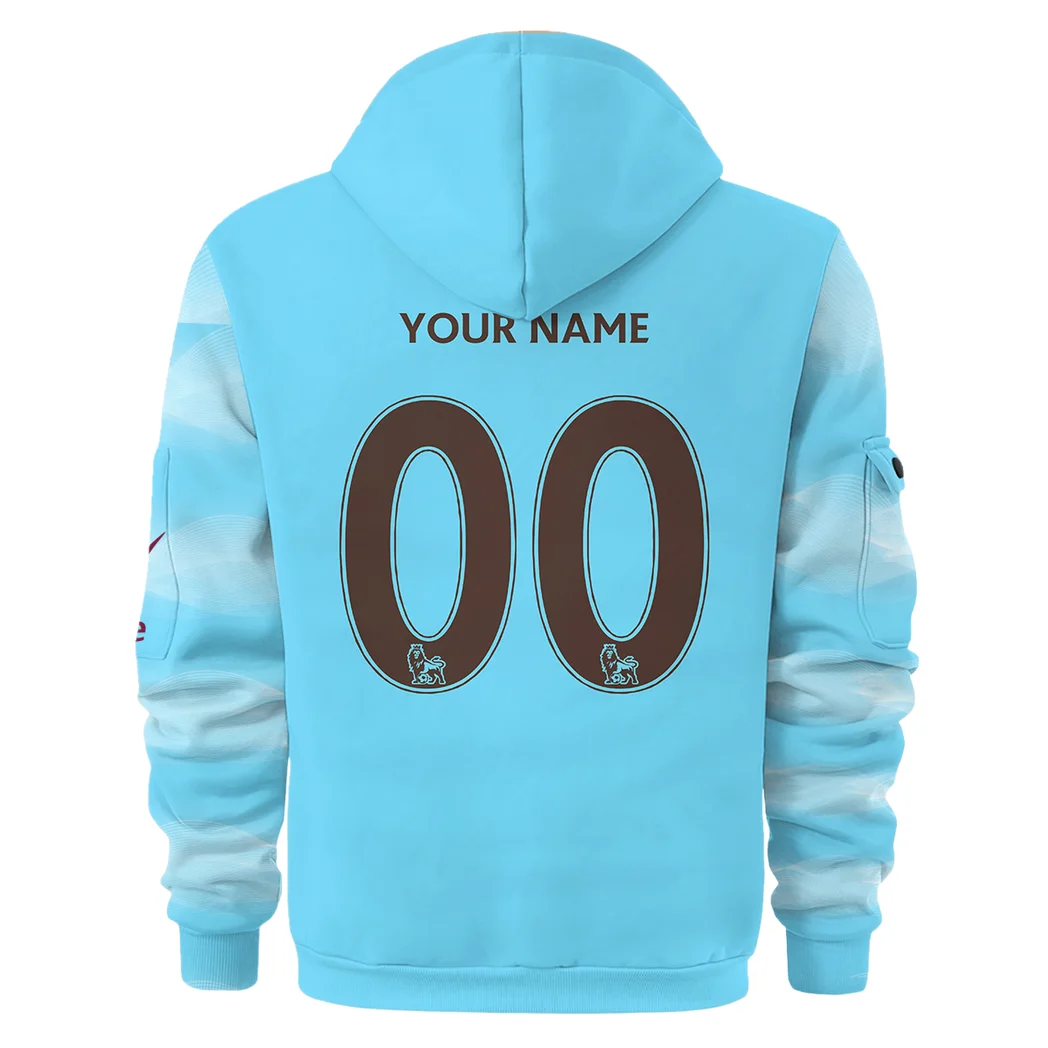 Claret Army Hoodie Half Zip Streetwear Fan Hoodie HVN1340BU - Image 3