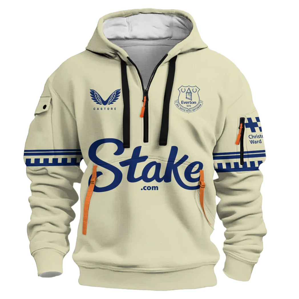 English Blue Pride Hoodie Half Zip Performance Fan Hoodie HVN1340EV - Image 2