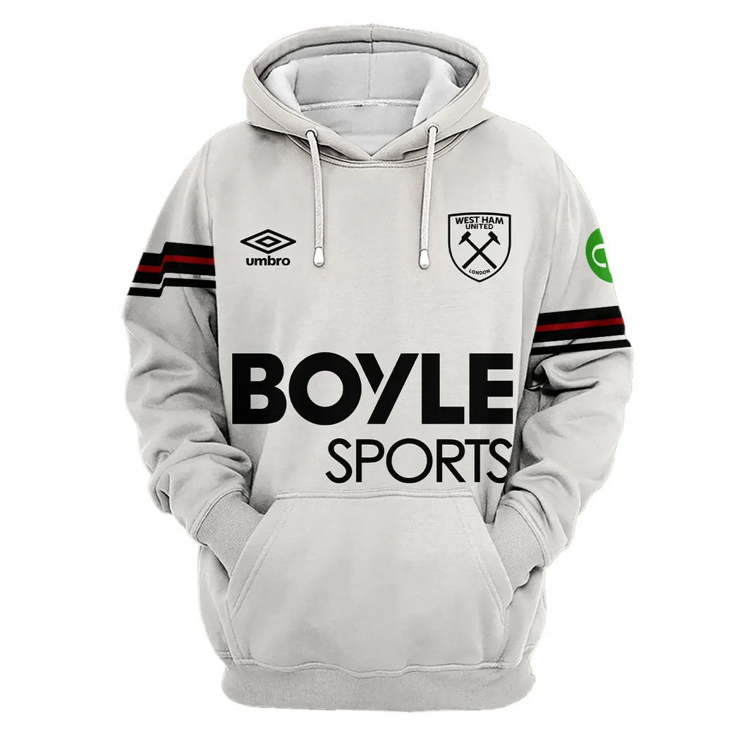 Heritage Claret Fans Hoodie Casual Sport Fullover Hoodie HVN1340WH - Image 3