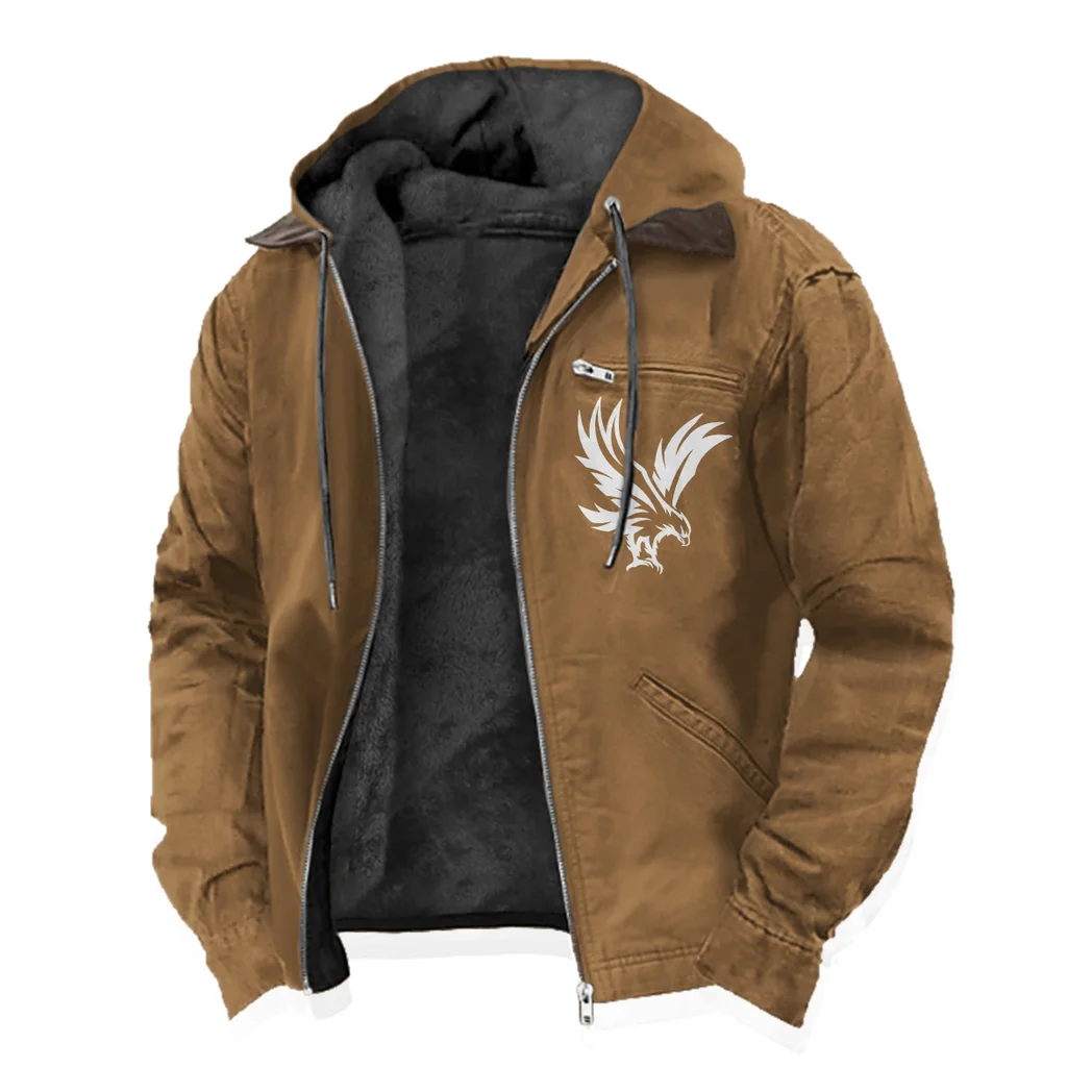 Prestige Coupe Flannel Hoodie, Streetwear Flannel for Drivers HVN1357CP - Camel - Image 2