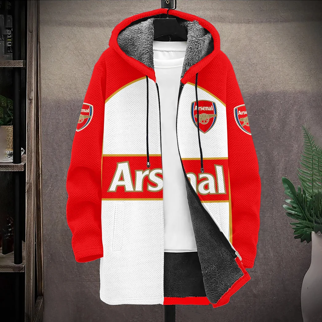 English Red Side Fleece Windbreaker Jacket, Cozy Sports Fan Gear HVN1387AR - Image 2