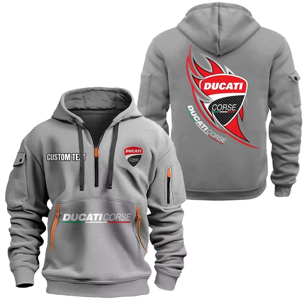 Adrenaline Machine Hoodie Half Zipper, Supporter Spirit Hoodie CAR170 - Gray - Image 2
