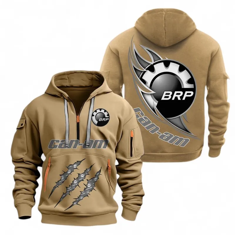 Adventure Machine Hoodie Half Zipper, Game Ready Half-Zip Hoodie CAR500 - Khaki - Image 2