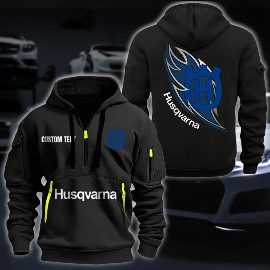 Adventure Motorcycle Hoodie Half Zipper, Performance Fan Hoodie CAR170 - Black