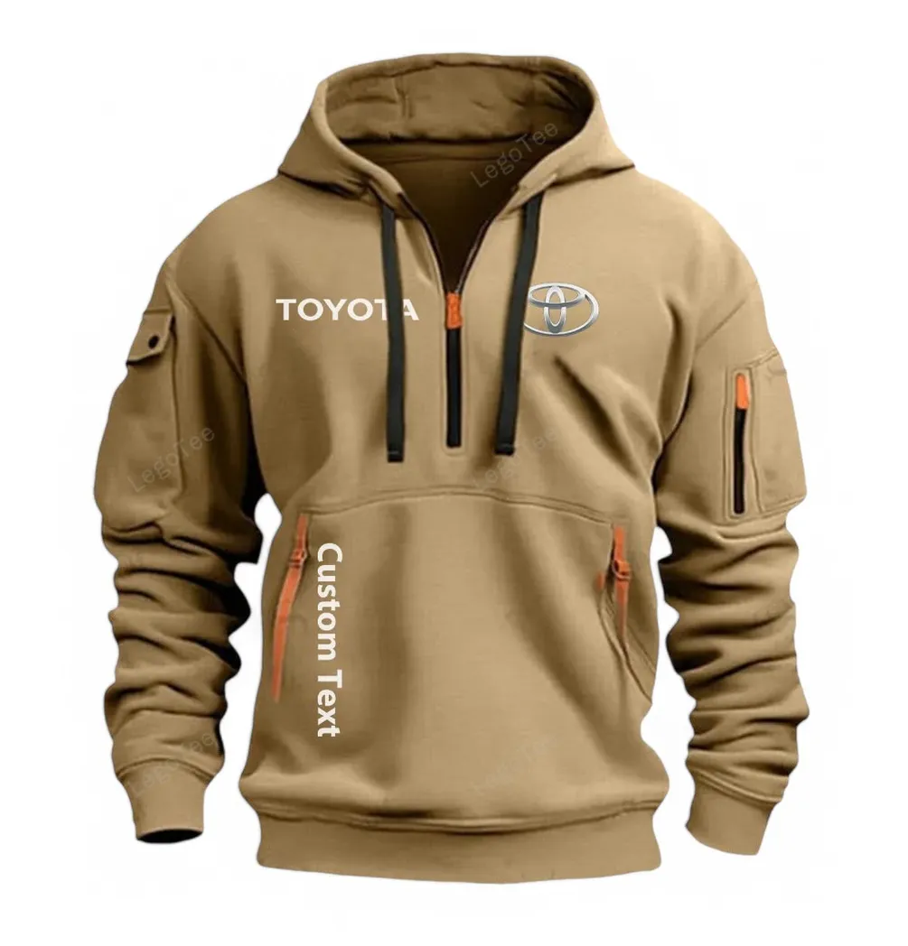 Adventure Pickup Hoodie Half Zipper, Performance Fan Hoodie CAR112 - Khaki - Image 2