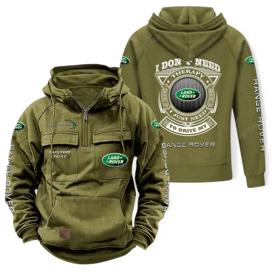 Adventure Utility Vehicle Company Tactical Quarter Zip Hoodie, Exclusive Logo Hoodie For Car Enthusiasts CAR106 - Army Green - Image 2