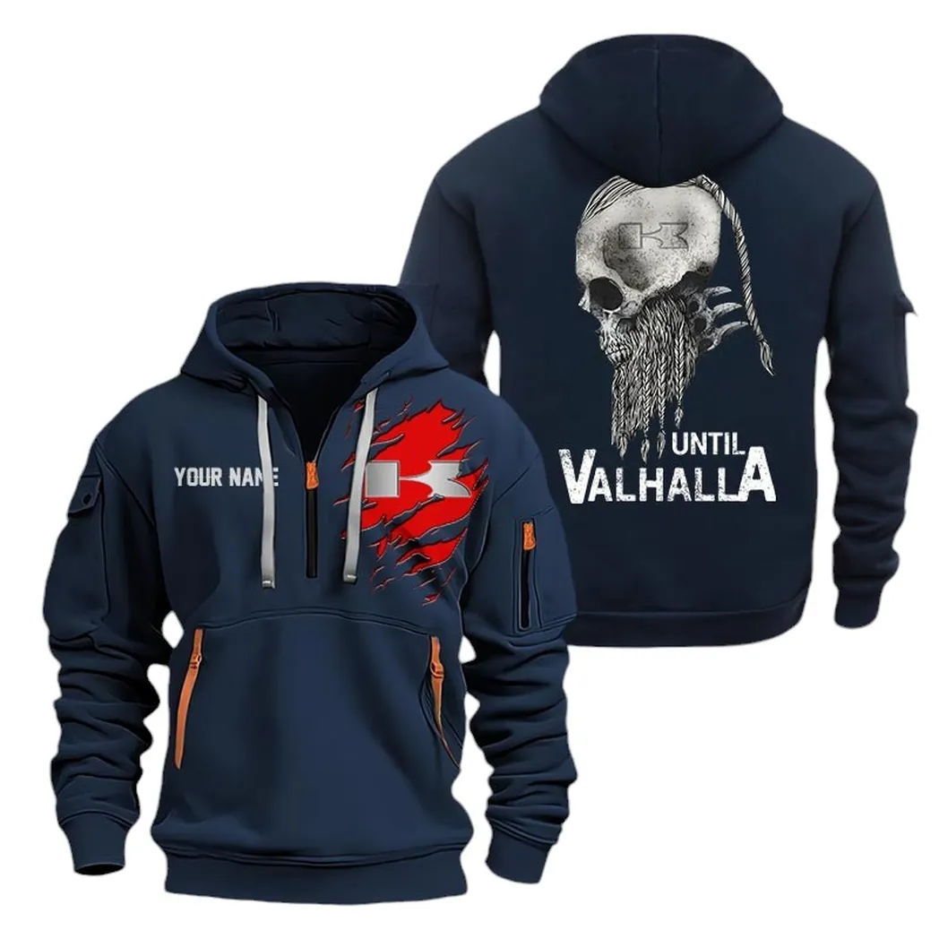 Agile Street Bike Hoodie Half Zipper, Active Supporter Half-Zip Hoodie CAR072 -Navy - Image 2