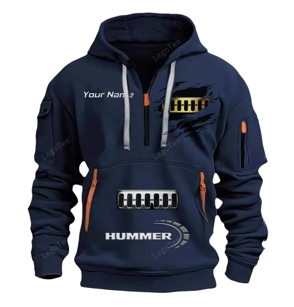 All-Terrain Truck Hoodie Half Zipper, Game Day Half-Zip Hoodie CAR113 - Navy - Image 2