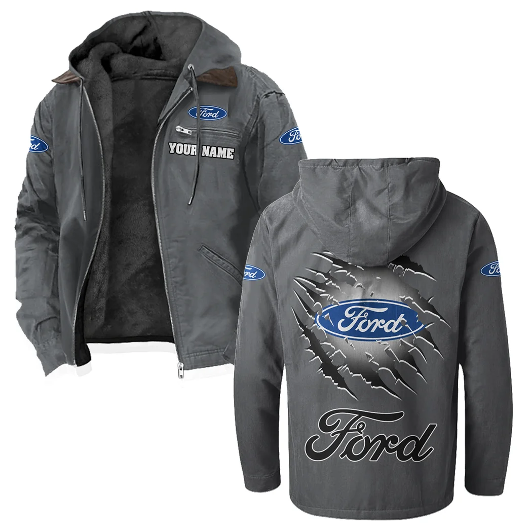 American Classic Flannel Hoodie, Custom Garage Hoodie HVN1327FO - Gray - Image 2