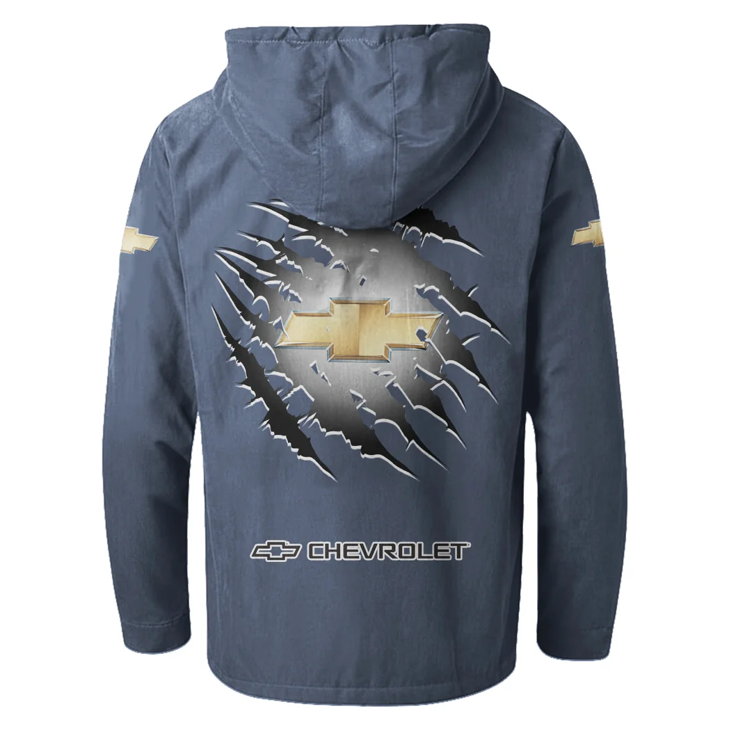 American Pickup Truck Flannel Hoodie, Ride-Ready Hooded Style HVN1327CE - Navy Blue - Image 4