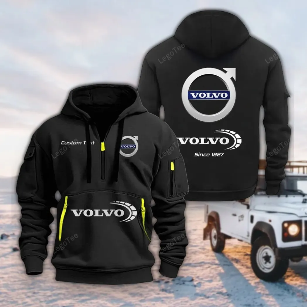 Auto Hoodie Half Zipper, Classic Sport Half-Zip Hoodie CAR052 -Black