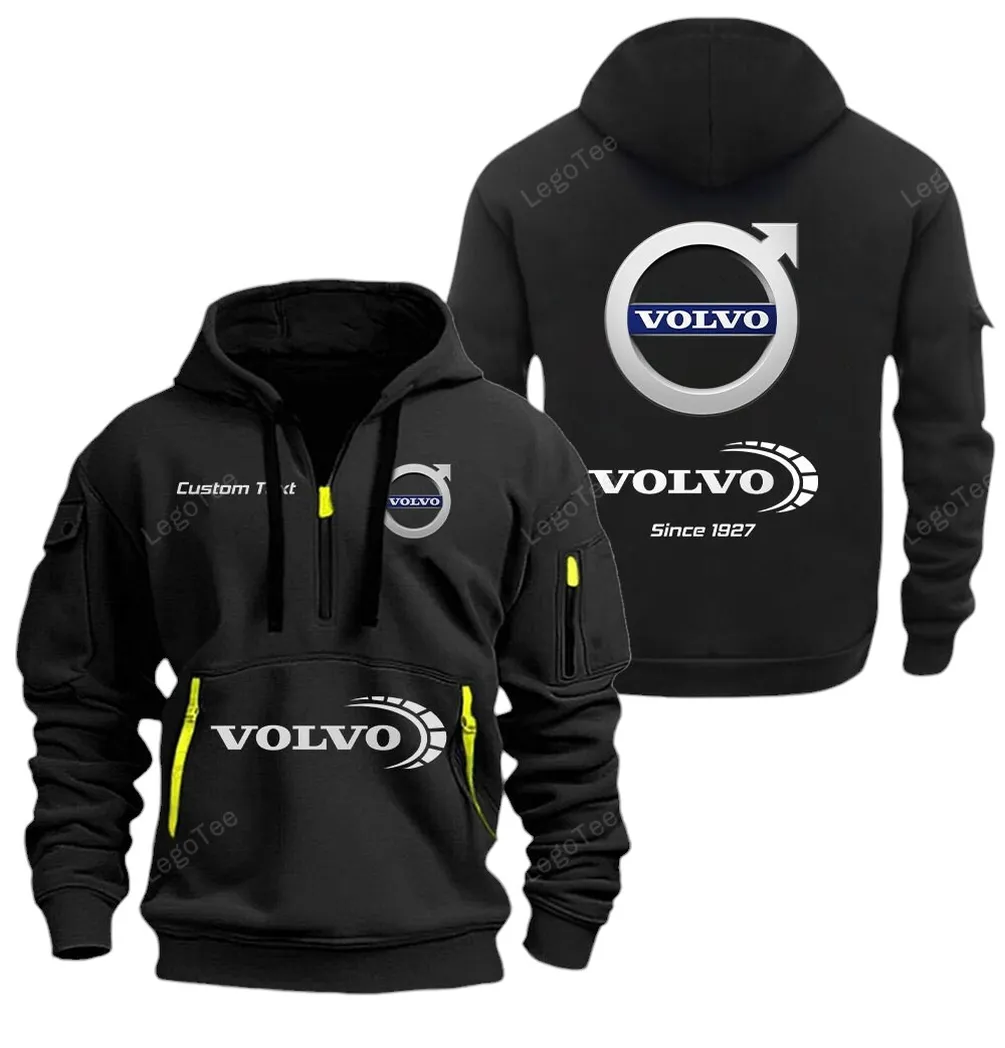 Auto Hoodie Half Zipper, Classic Sport Half-Zip Hoodie CAR052 -Black - Image 2