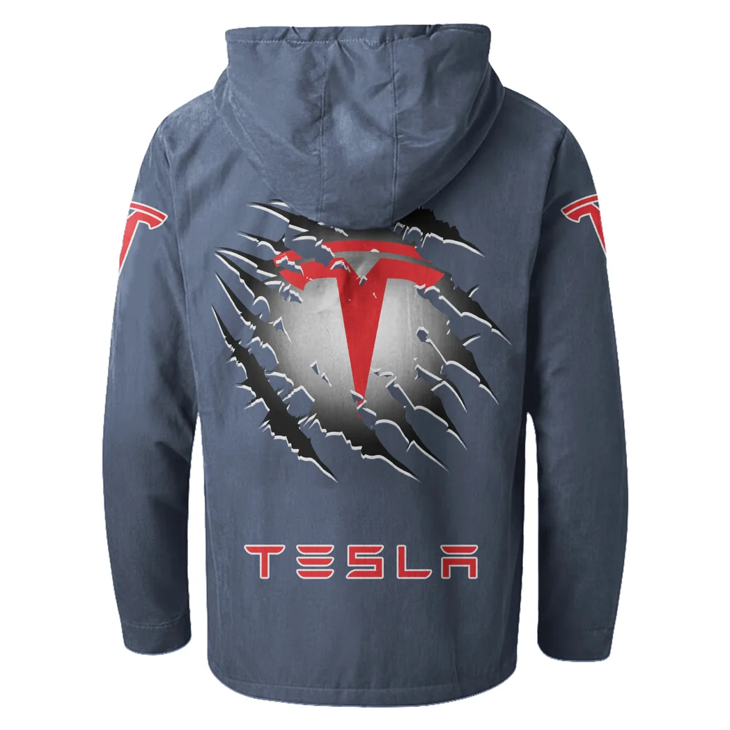 Autonomous Vehicle Flannel Hoodie, Gearhead Style Hoodie HVN1327TE - Navy Blue - Image 4