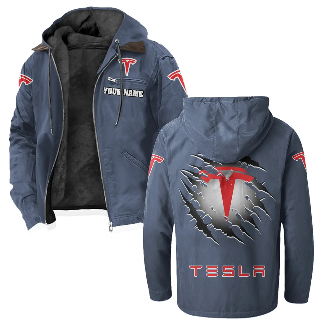 Autonomous Vehicle Flannel Hoodie, Gearhead Style Hoodie HVN1327TE - Navy Blue - Image 2
