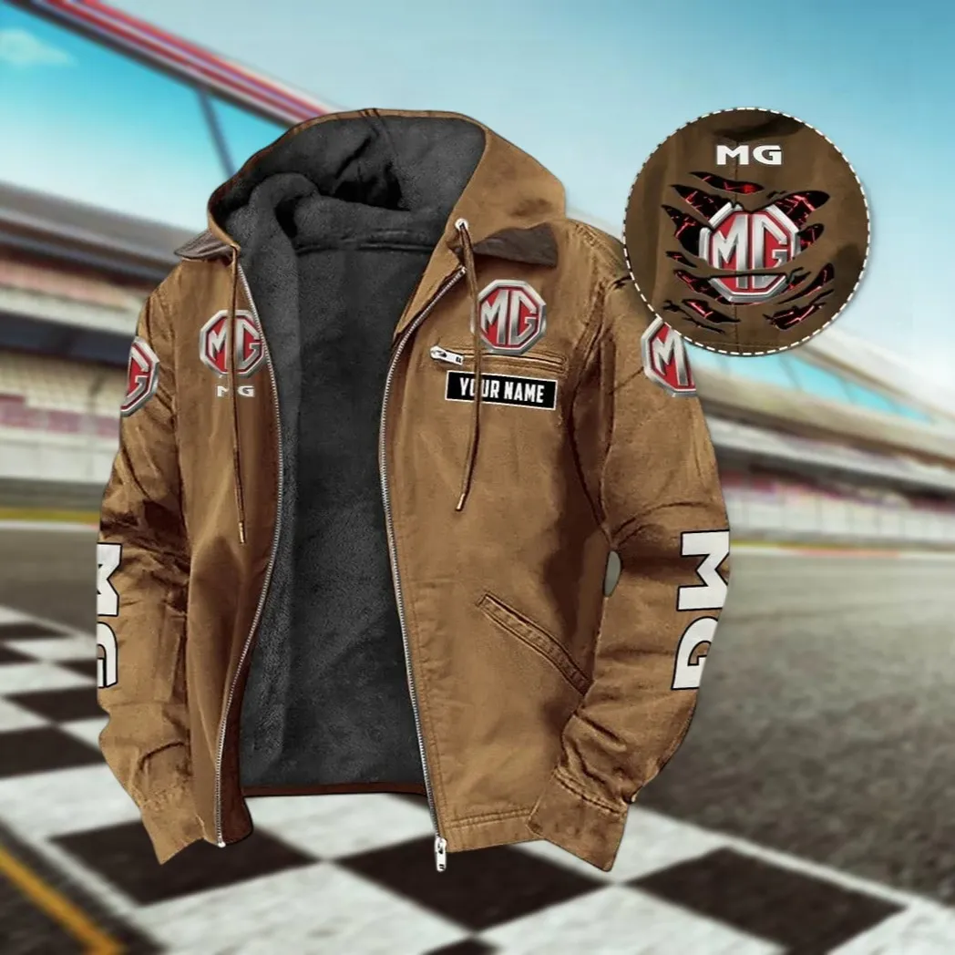 Compact Roadster Hooded And Flannel Hoodie, Rugged Casual Fit Hoodie For Car Lovers CAR391 - Camel