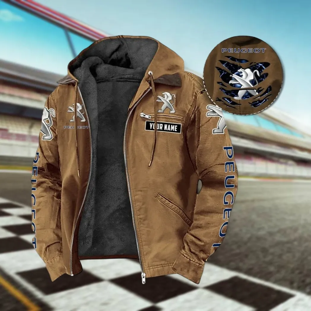 Compact Hatchback Hooded And Flannel Hoodie, Rugged Casual Fit Hoodie For Car Lovers CAR391 - Camel