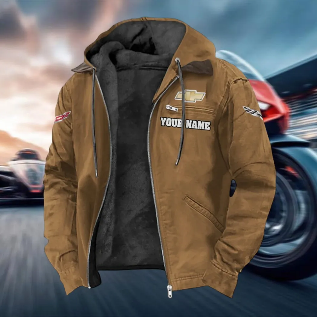 Classic Muscle Car Flannel Hoodie, Motor-Inspired Flannel HVN1327CC - Camel