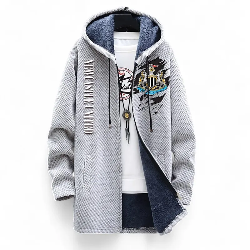 Black White Squad Fleece Windbreaker Jacket, Game Day Windbreaker EPL127 - White - Image 2