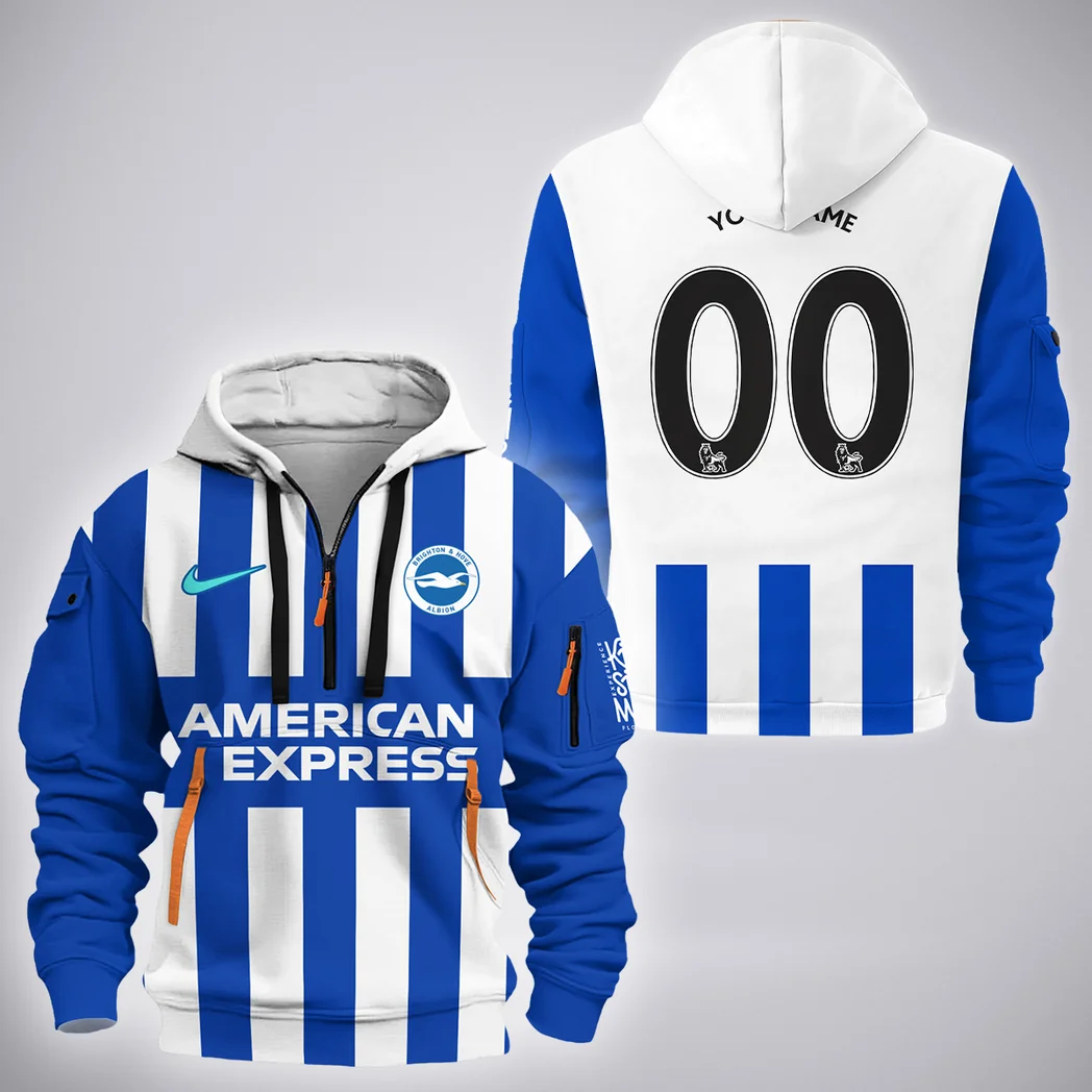 Blue Seagull Spirit Hoodie Half Zip 3D, Warm Up Hoodie HVN1315BH