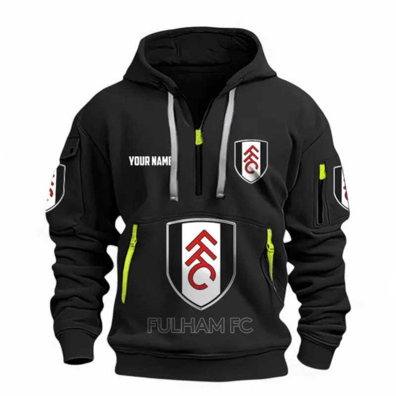 Capital White Pride Hoodie Half Zipper, Bold Energy Hoodie EPL116 - Black