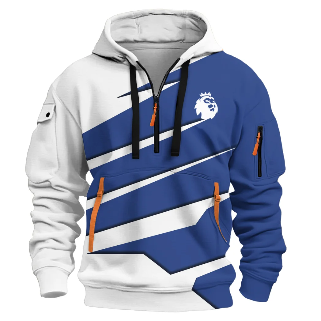 City Blue Army Hoodie Half Zip 3D, Bold Energy Hoodie HVN1316EV - Image 2