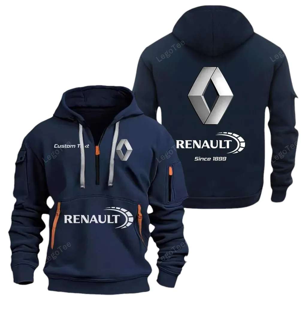 City-Friendly Car Hoodie Half Zipper, Active Spirit Hoodie CAR052 -Navy - Image 2