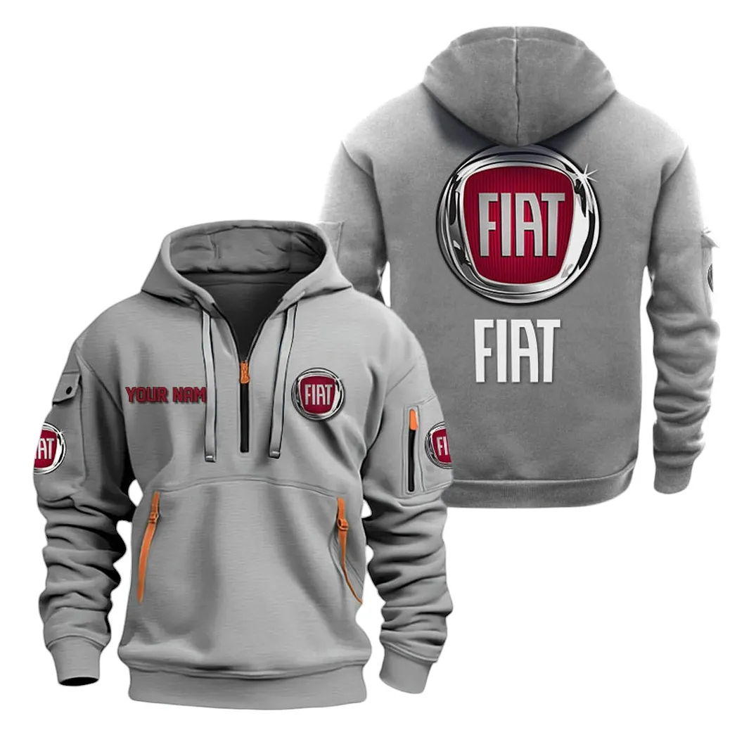 Civitta Cars Hoodie Half Zipper, Supporter Style Half-Zip Hoodie CAR200 - Gray - Image 2