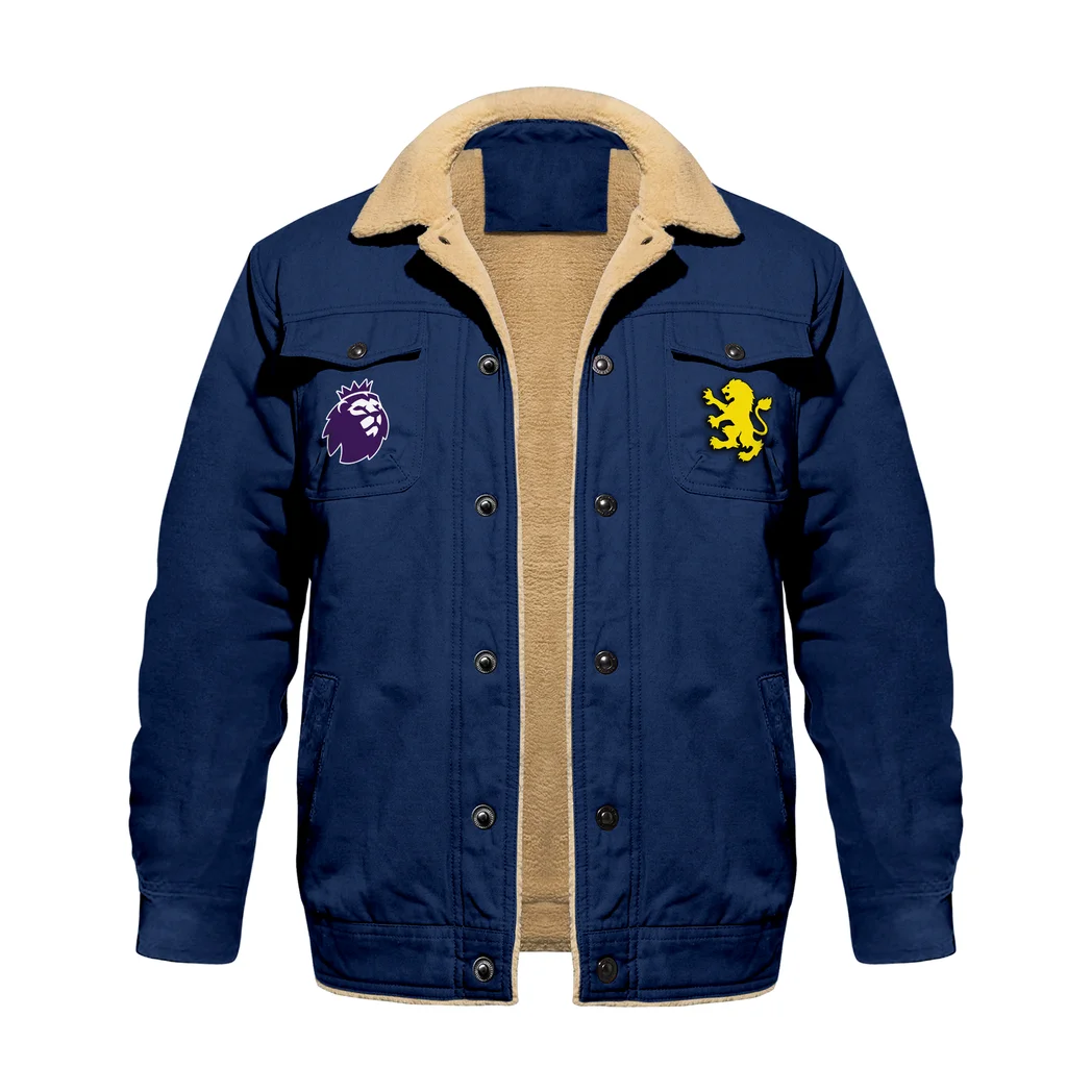 Claret Blue Pride Jacket Fur Collar Fleece, Cozy Bold Pride HVN1390AV - Deep Blue - Image 2