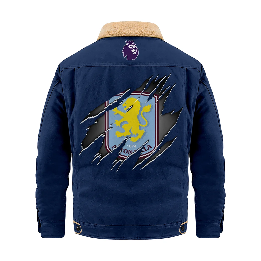 Claret Blue Pride Jacket Fur Collar Fleece, Cozy Bold Pride HVN1390AV - Deep Blue - Image 3