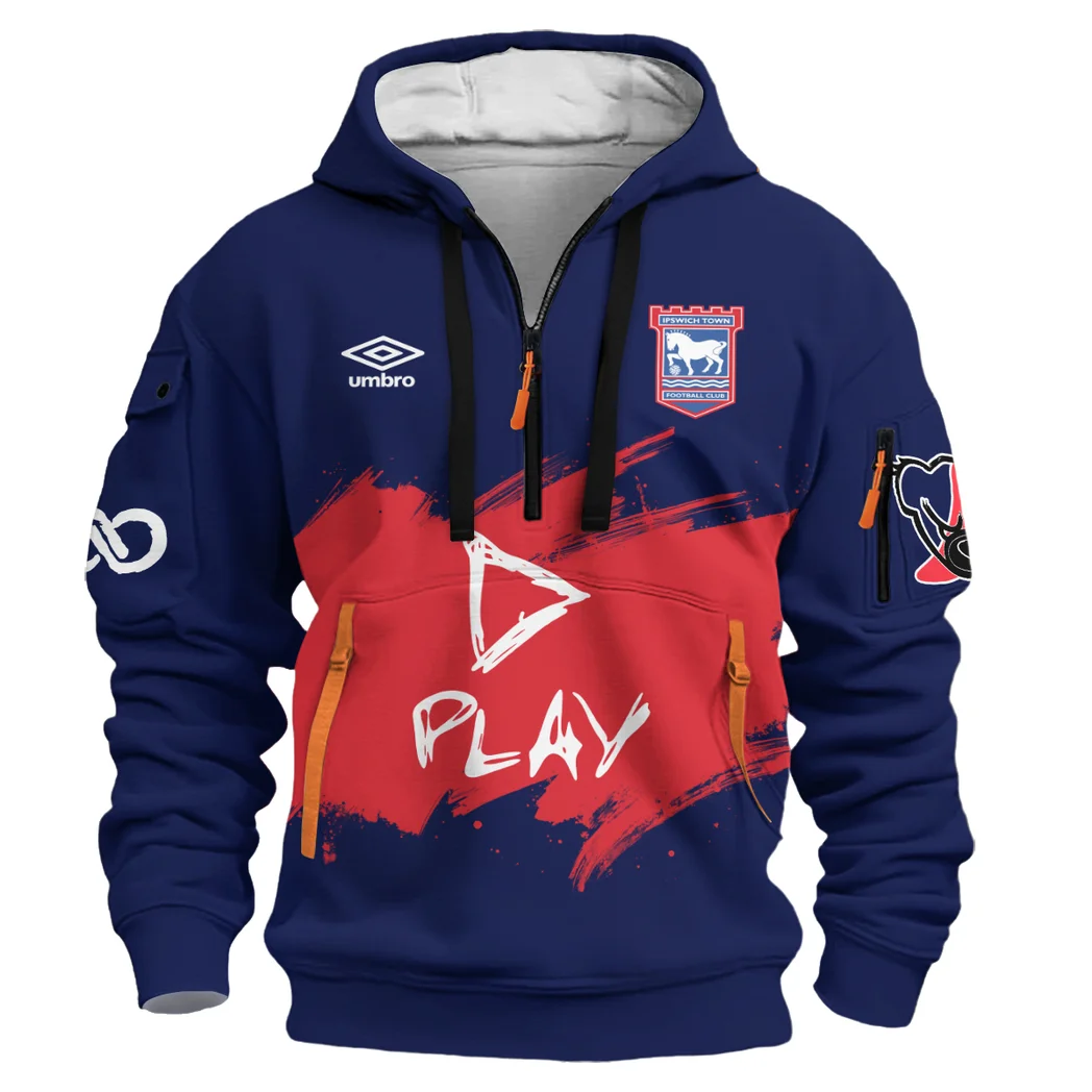 Claret Shirt Pride Hoodie Half Zip 3D, Streetwear Fan Hoodie HVN1302 - Image 2