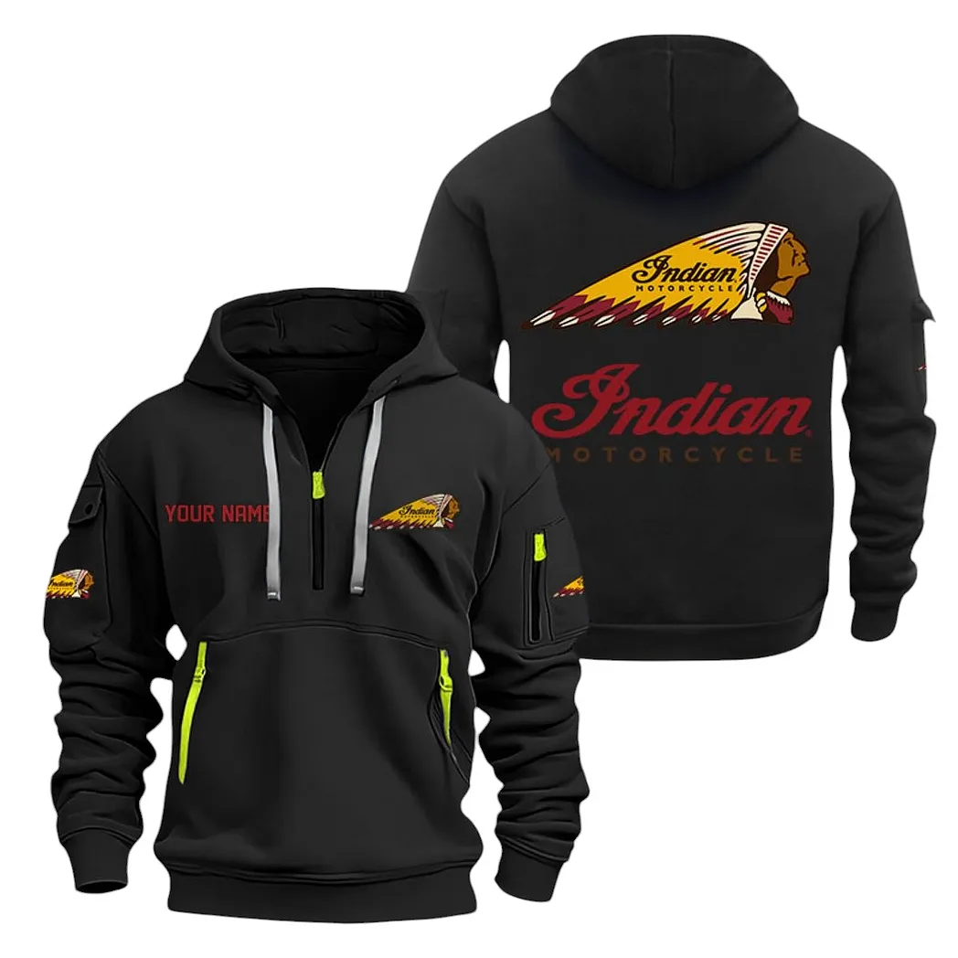 Classic Cruiser Hoodie Half Zipper, Fan Pride Half-Zip Hoodie CAR200 - Black - Image 2